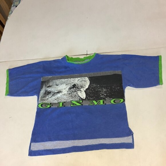 Youth Vintage Gizmo Surfing Single Stitch T Shirt Blue NO SIZE TAG SEE PICS - Picture 1 of 7